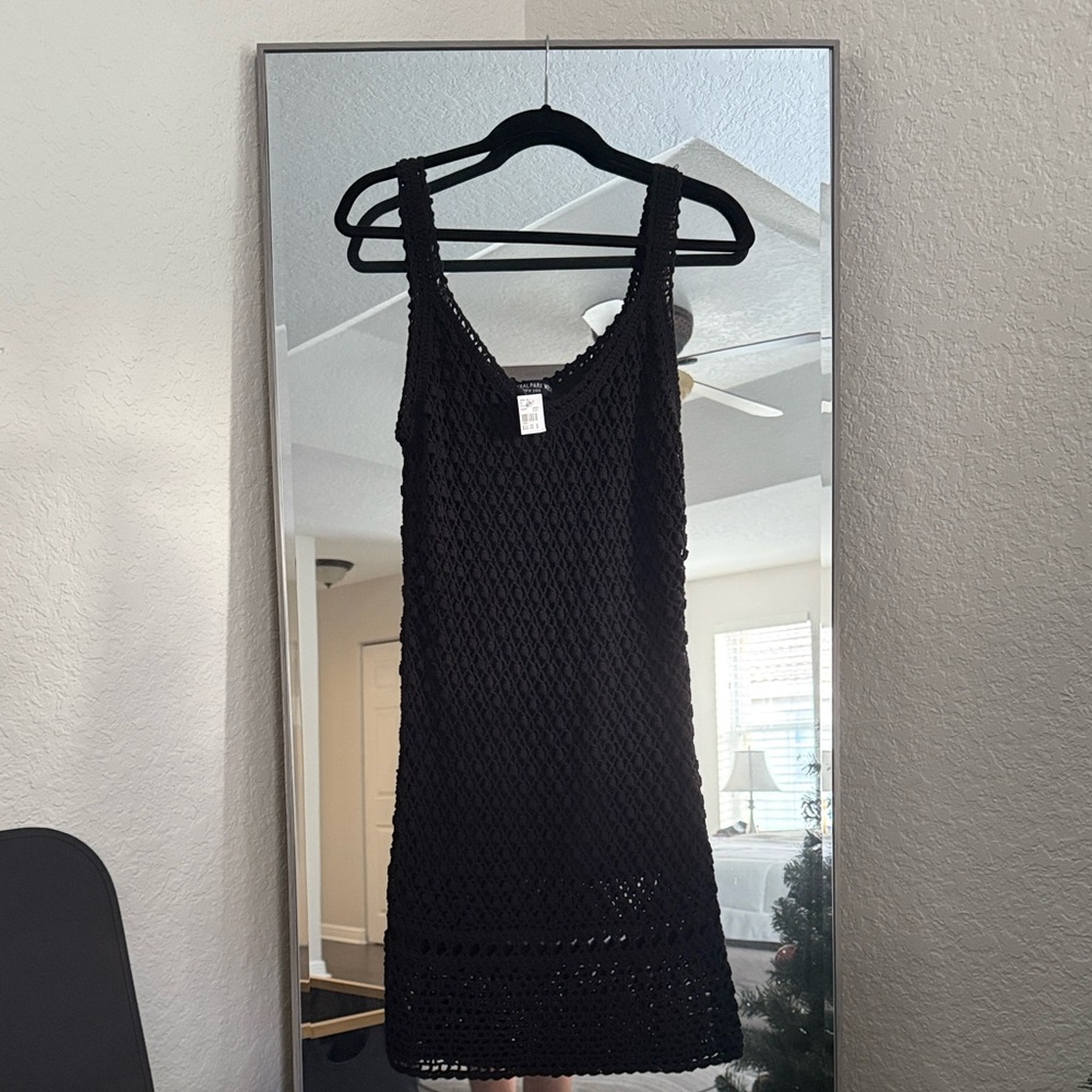 Central Park West Black Knit Mini Dress